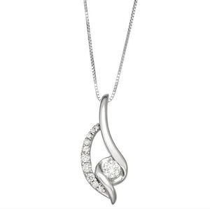 NEVER WORN SIRENA COLLECTION 14K GOLD 3/8 CARAT T.W. DIAMOND PENDANT NECKLACE